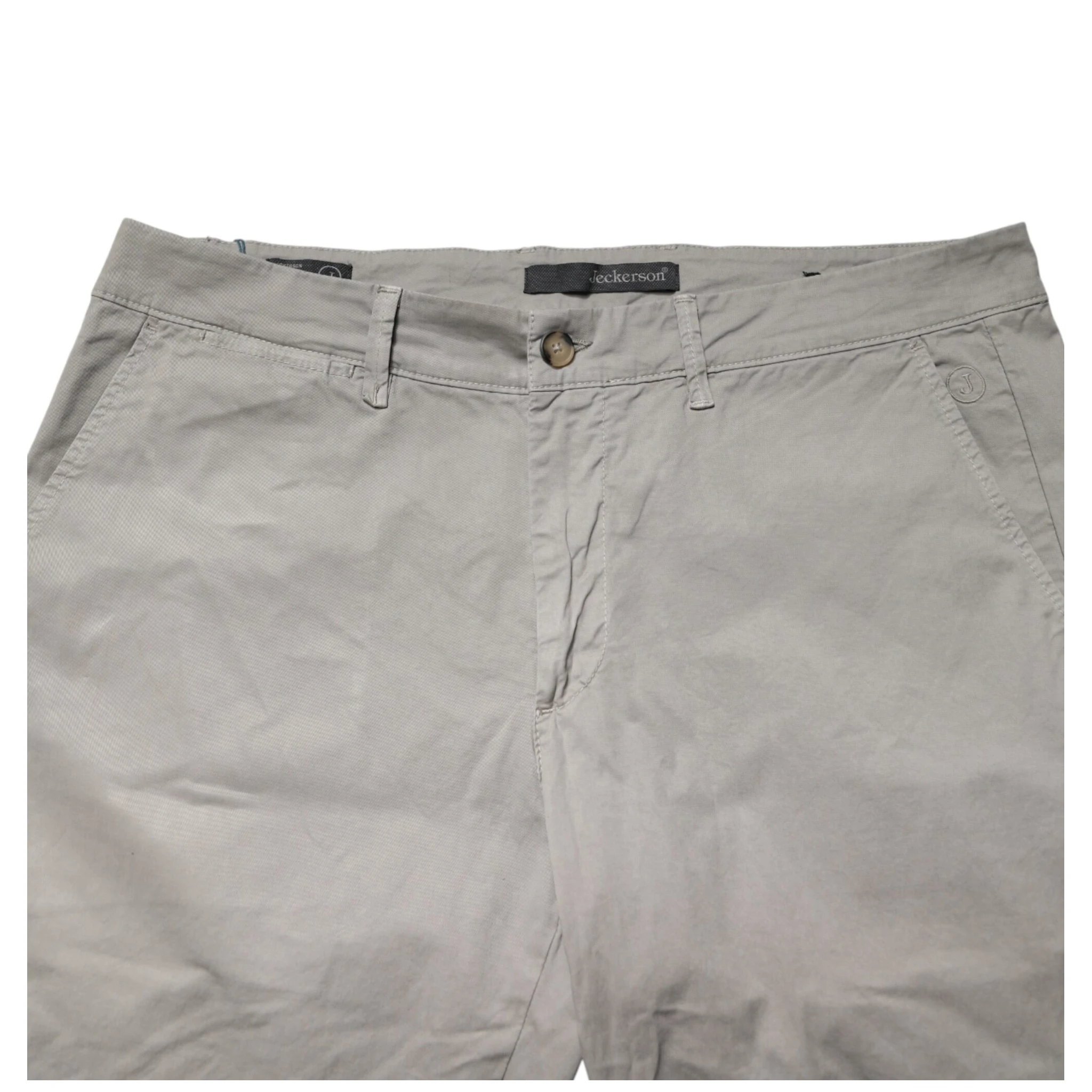 Gray Cotton Stretch Tapered Fit Men Chino Trouser Pants