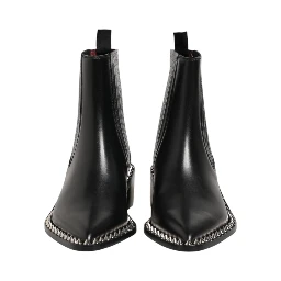 Black Studded Chelsea Short Ankle Boots Shoes
