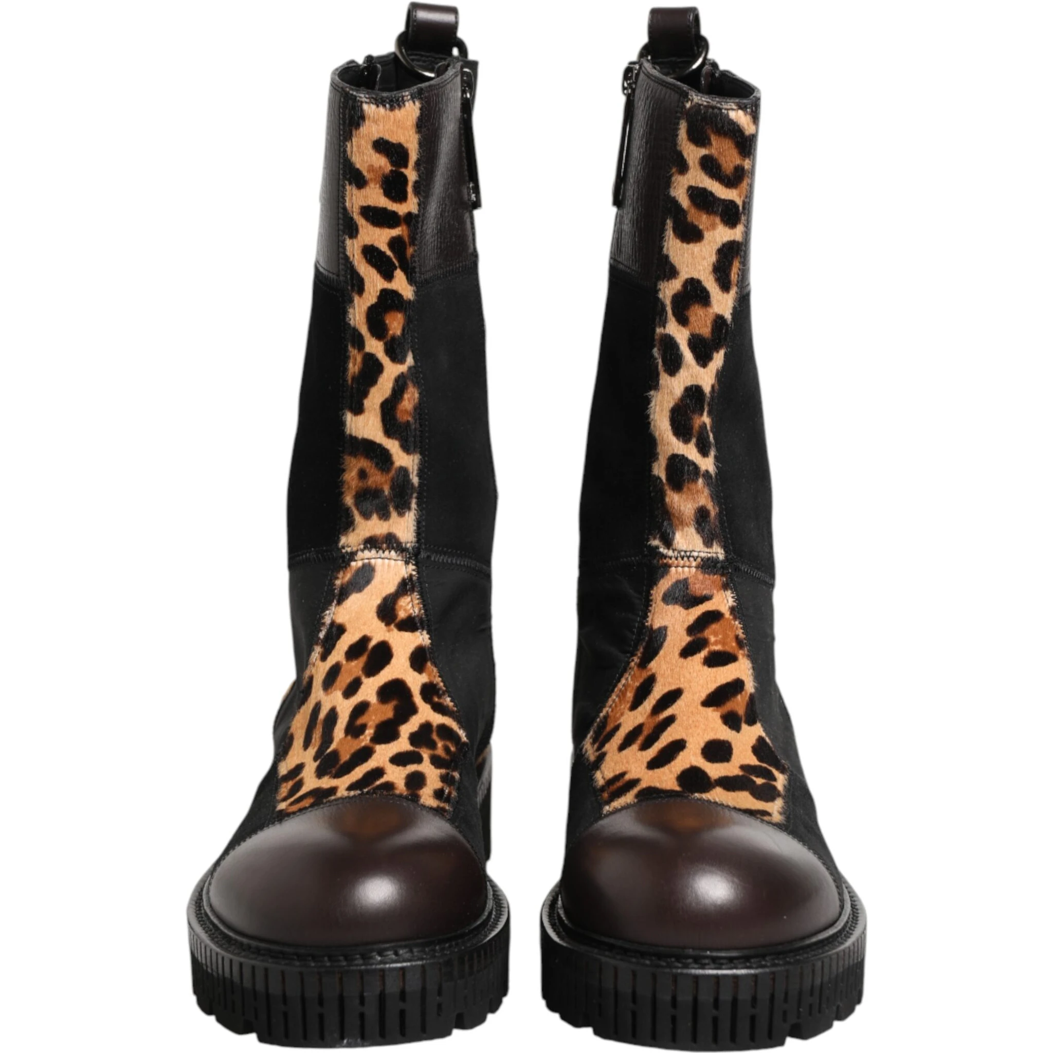 Multicolor Leopard Mid Calf Boots Shoes