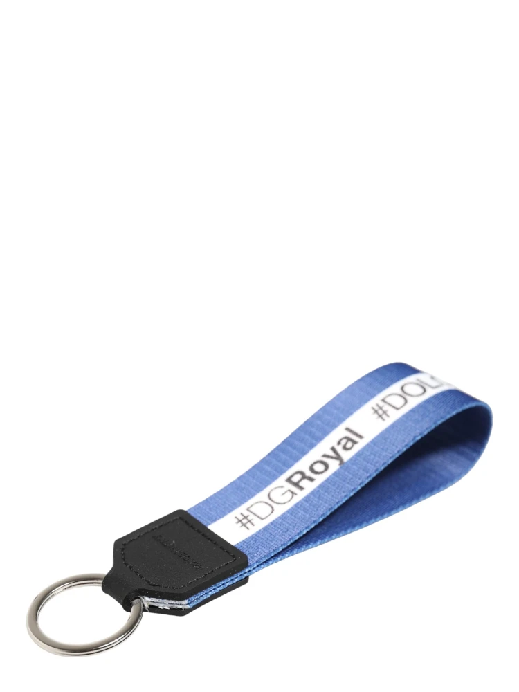 White Blue Logo Polyester PVC Holder Keychain Keyring alternative