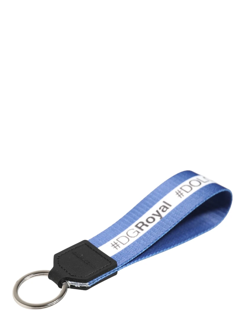 White Blue Logo Polyester PVC Holder Keychain Keyring