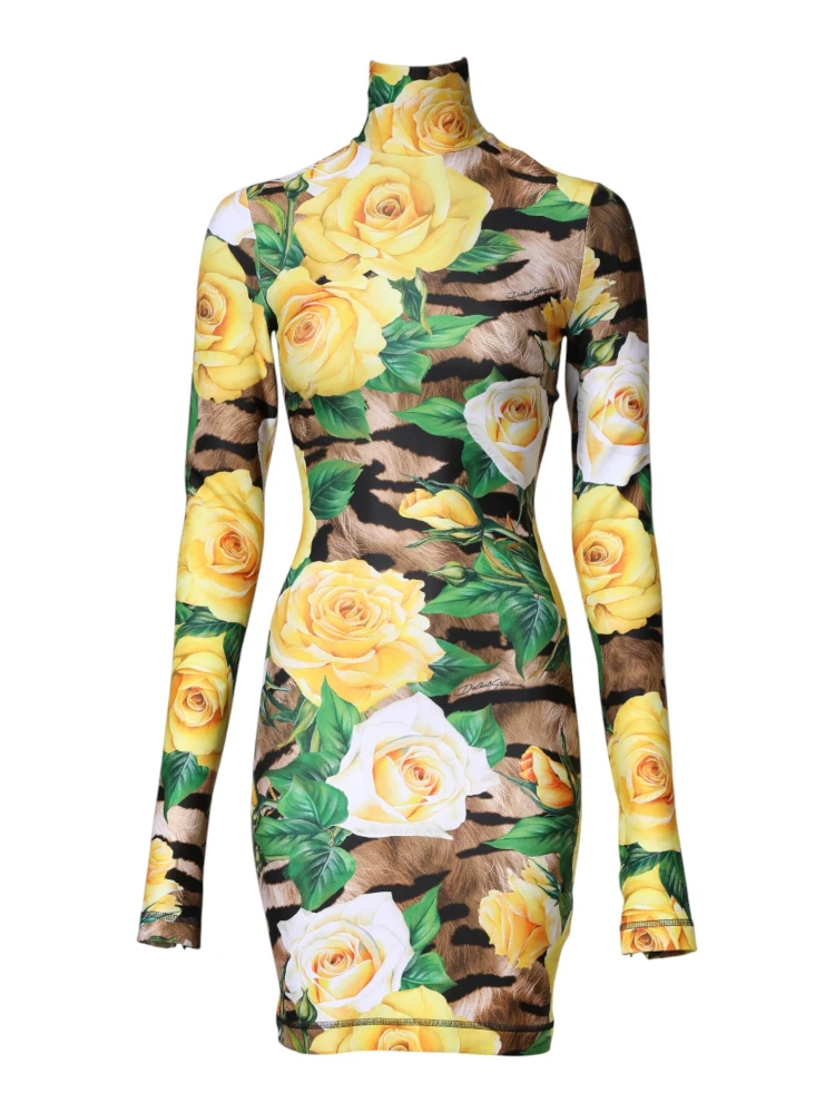 Multicolor Floral Print Sheath Mini Dress alternative
