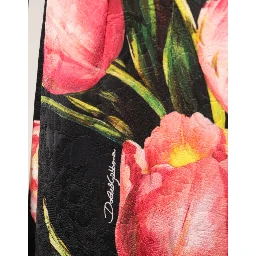 Black Floral Print Viscose A-line Mini  Dress