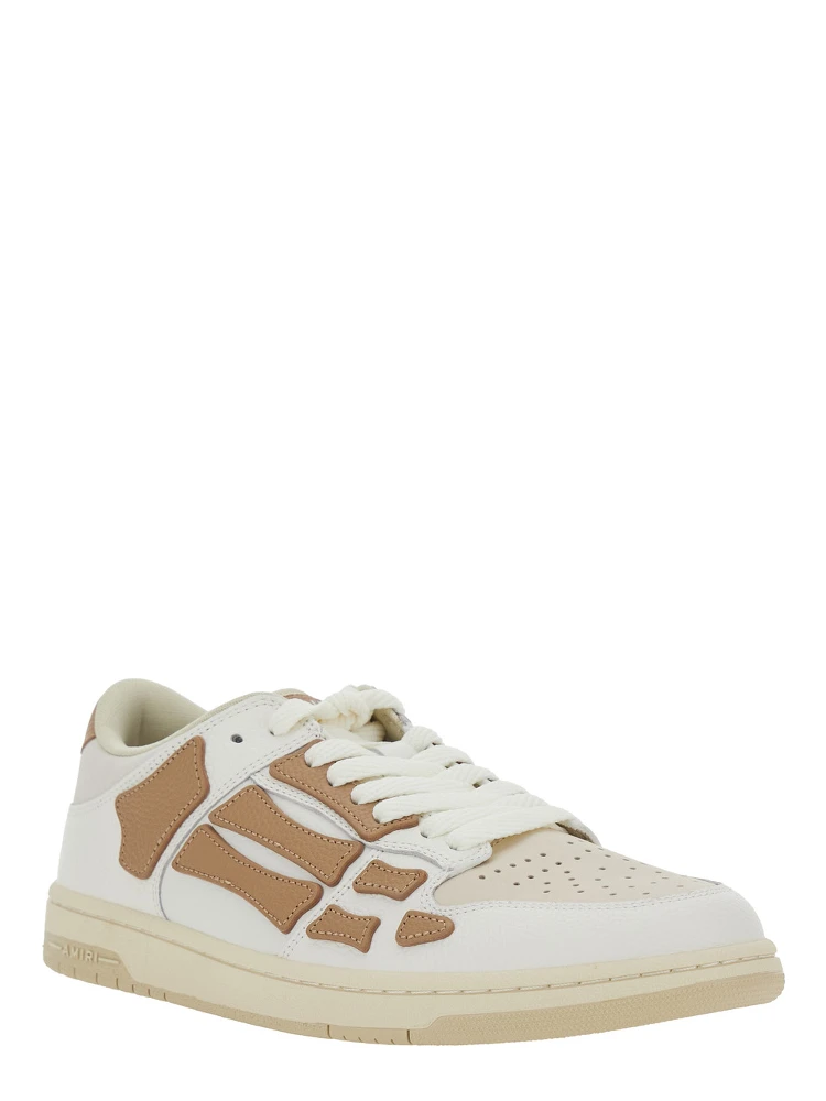 Skel Top Beige Low Top Sneakers with Logo Patch on the Tongue and Logo Lettering on the Heel in Leather Man alternative