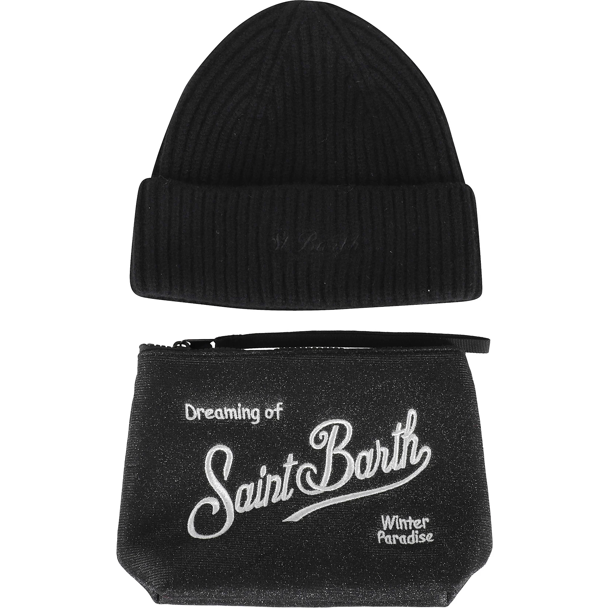 Ribbed velvet beanie pouch
