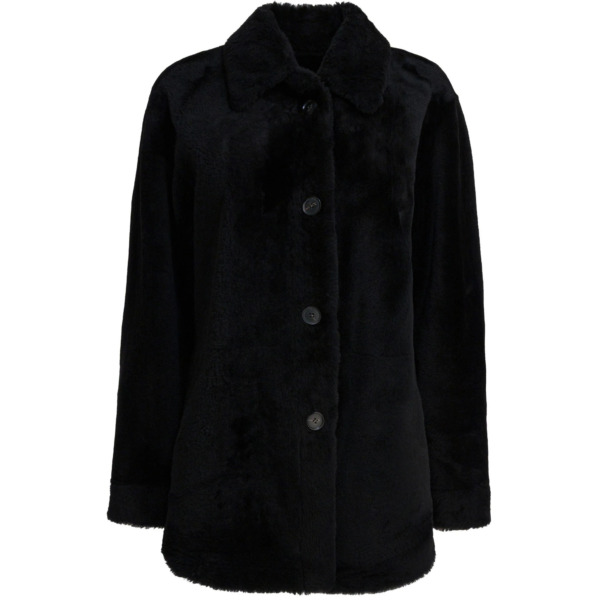 Long reversible leather coat