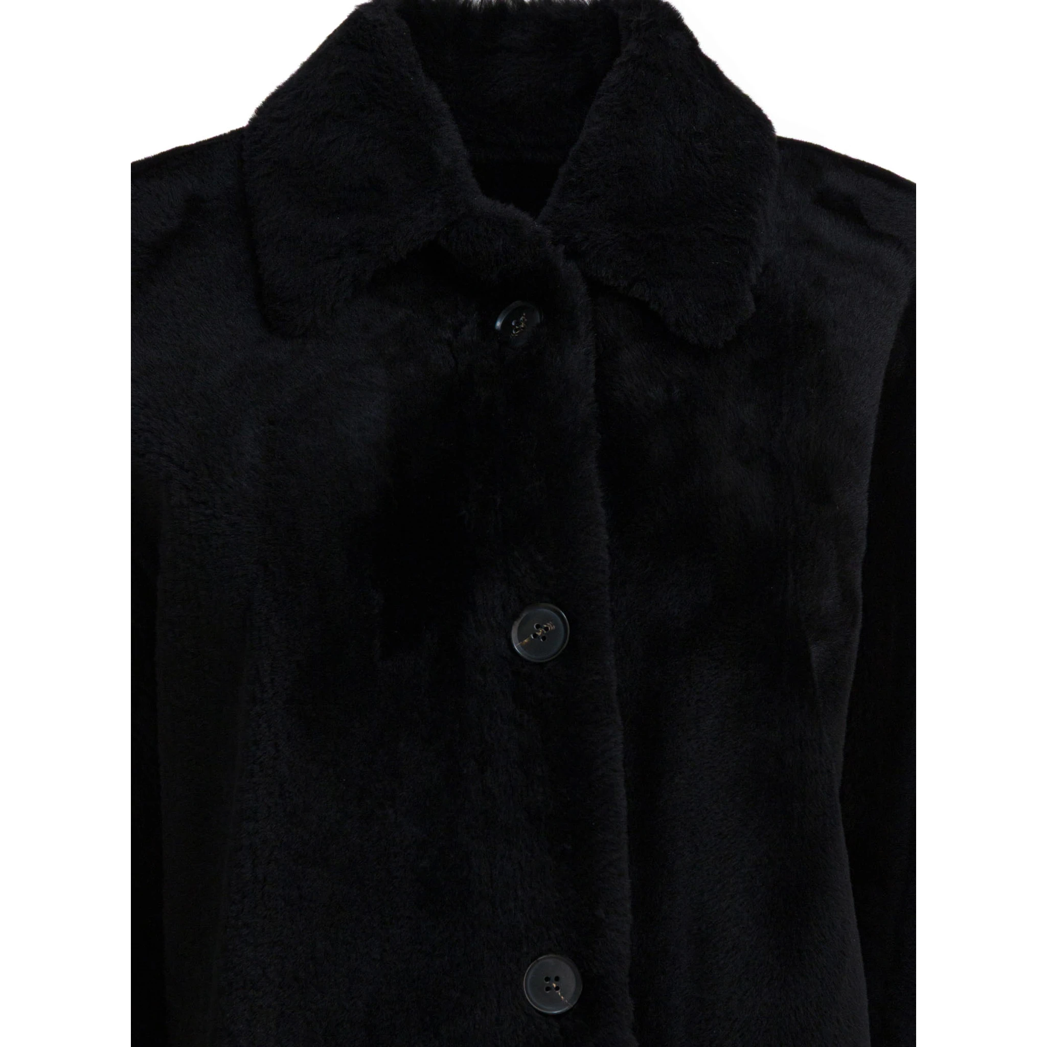 Long reversible leather coat