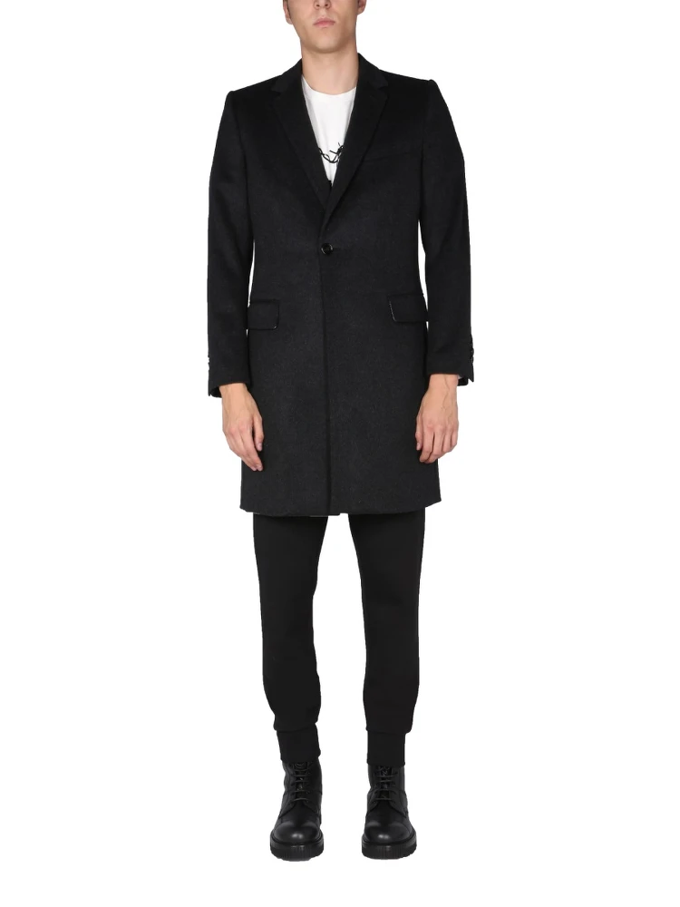 SINGLE-BREASTED VELOURS COAT