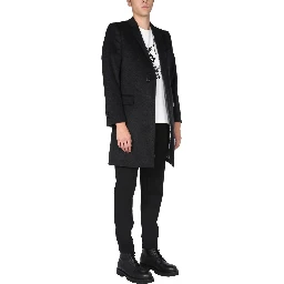 SINGLE-BREASTED VELOURS COAT