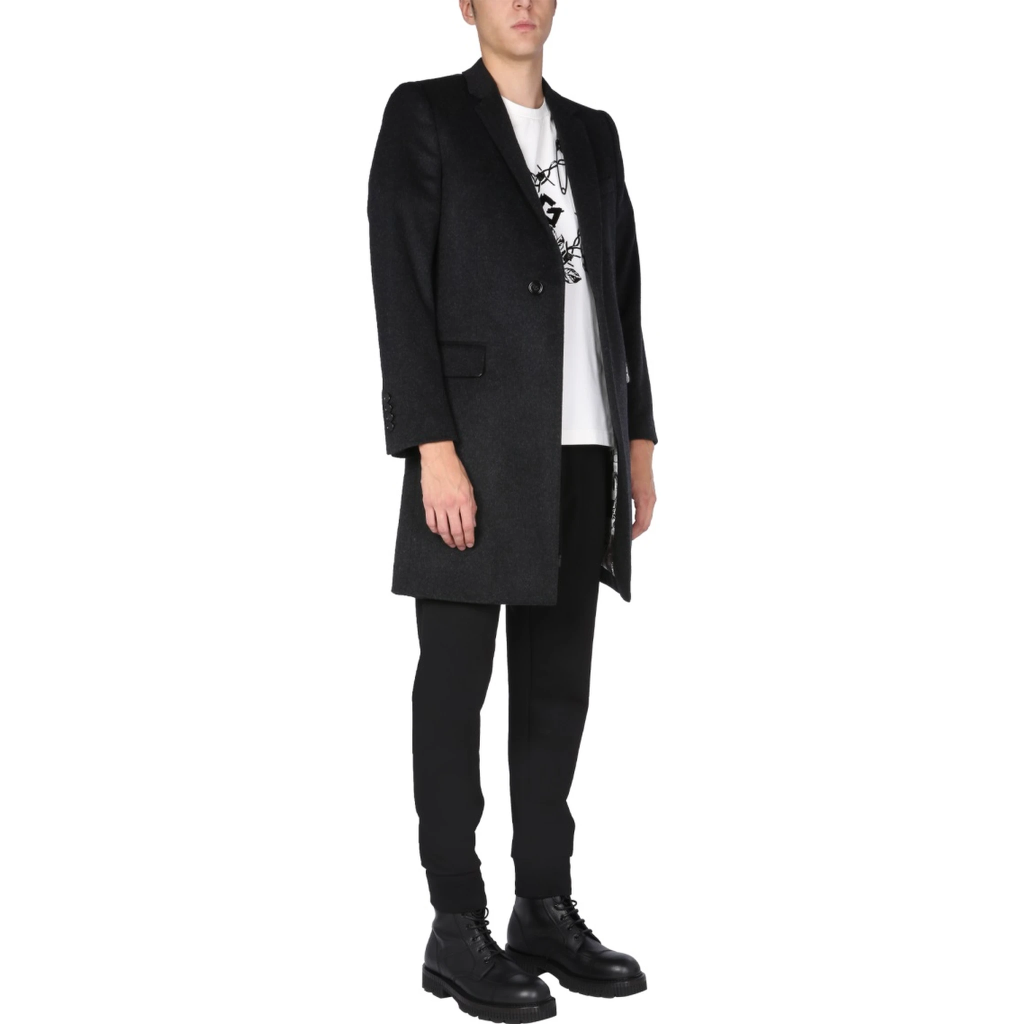 SINGLE-BREASTED VELOURS COAT