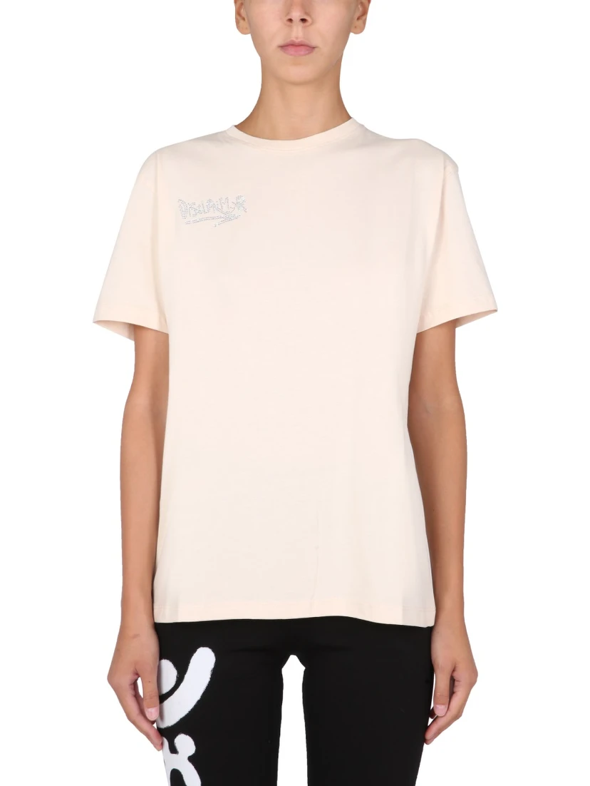 T-SHIRT WITH CRYSTAL LOGO