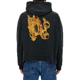 "BURNING MONOGRAM" PRINT SWEATSHIRT
