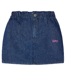 off print plain denim skirt