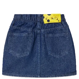 off print plain denim skirt