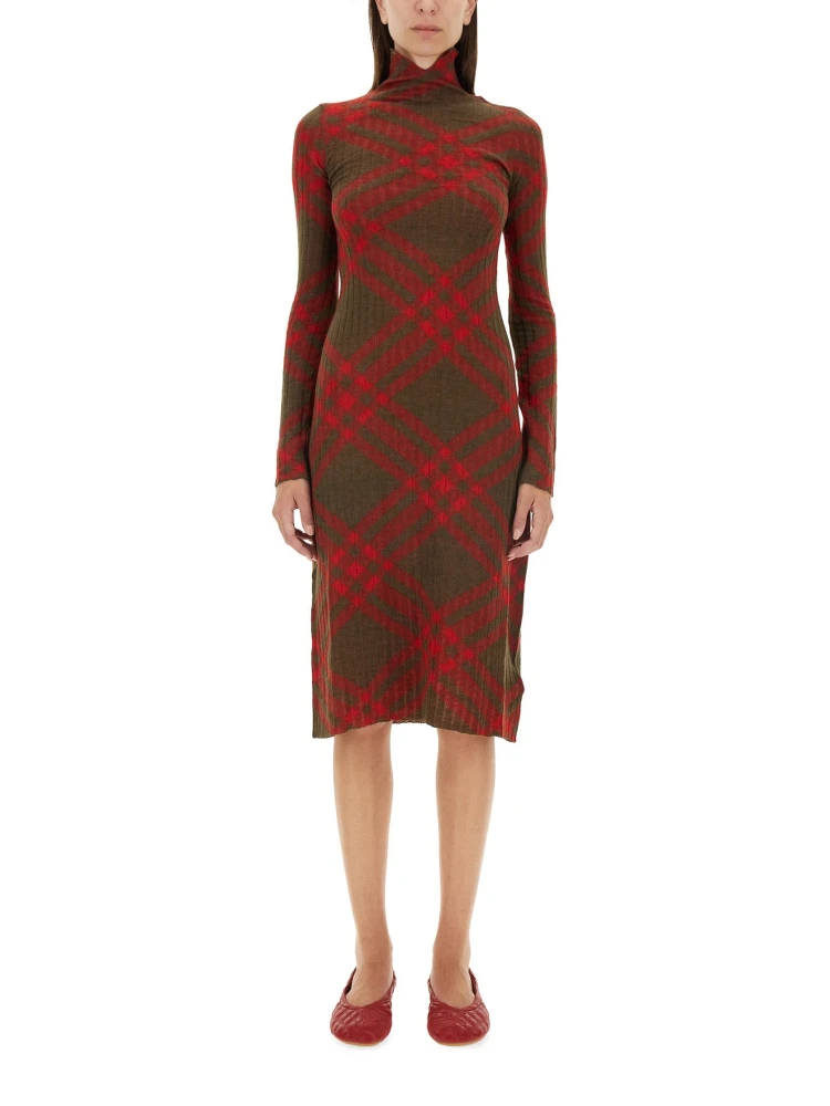 CHECK WOOL BLEND DRESS