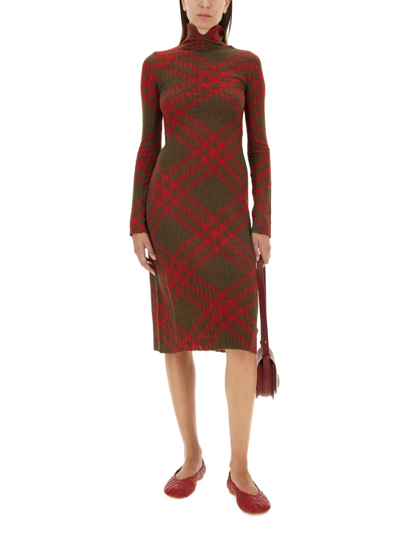 CHECK WOOL BLEND DRESS