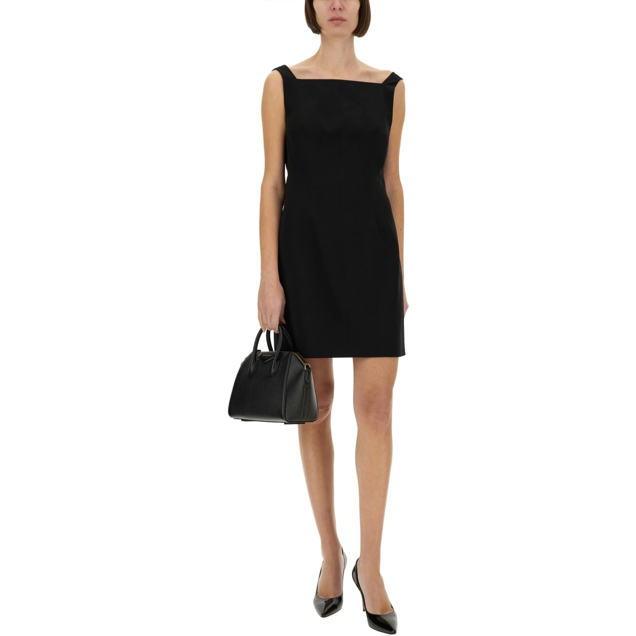 CREPE AND SATIN DRESS