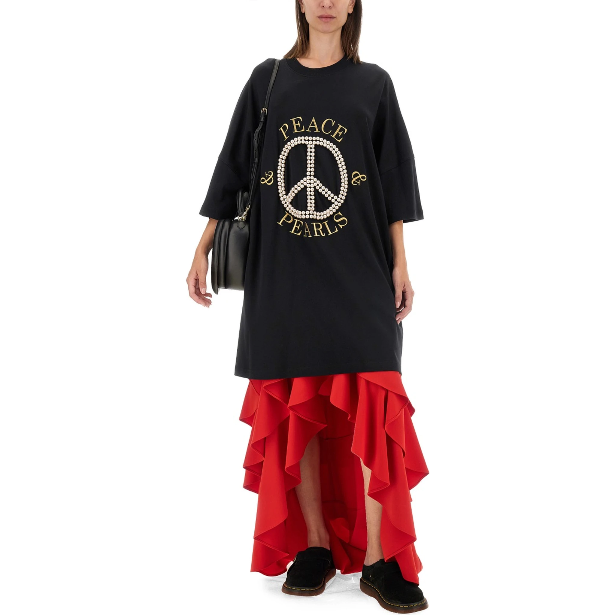 PEACE & PEARLS COTTON INTERLOCK DRESS