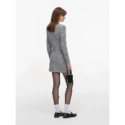Grey Fluffy Crystal Trim Cardigan – self-portrait-EU