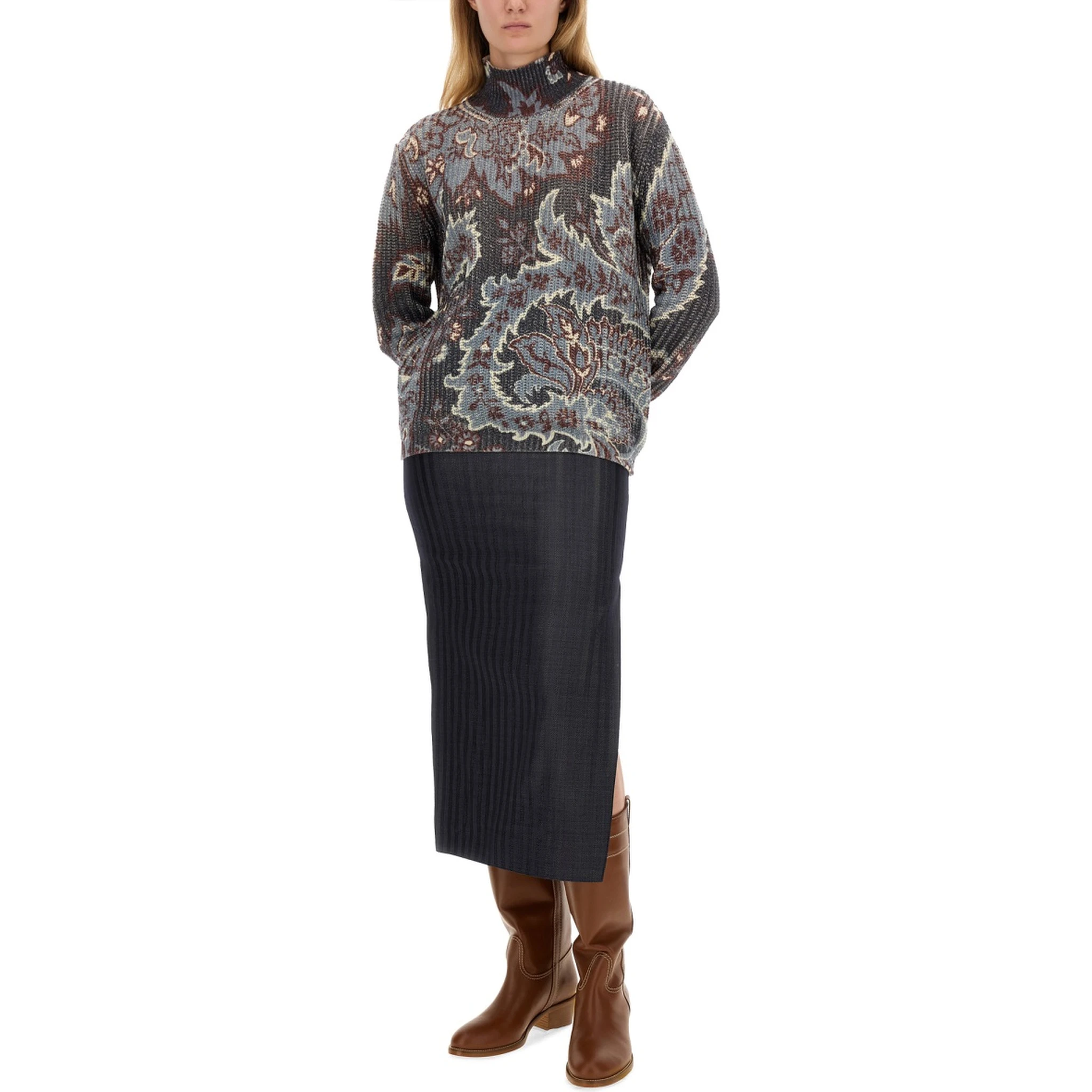 PRINTED WOOL SWEATER