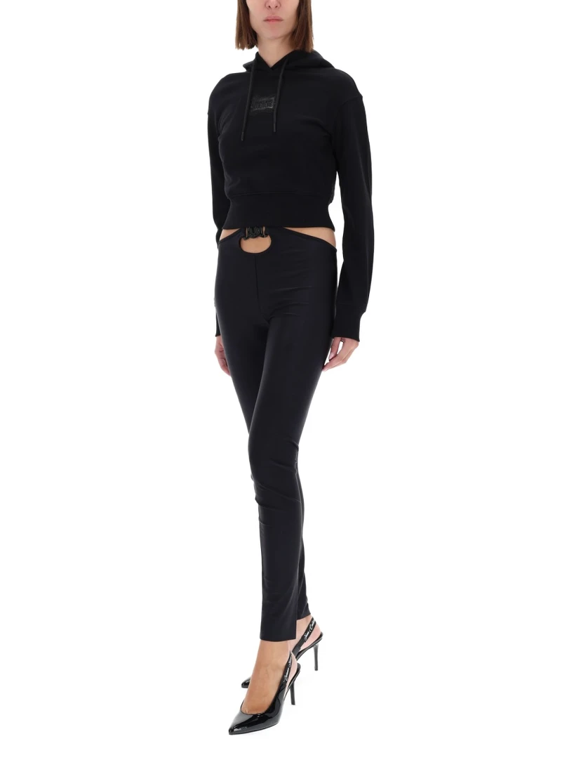 CROPPED SWEATSHIRT WITH "BAROQUE" LOGO PATCH