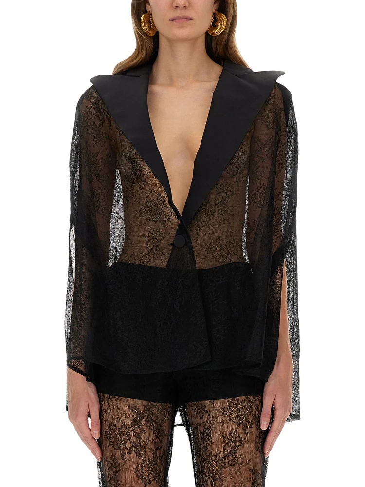 BLAZER-INSPIRED LACE CAPE