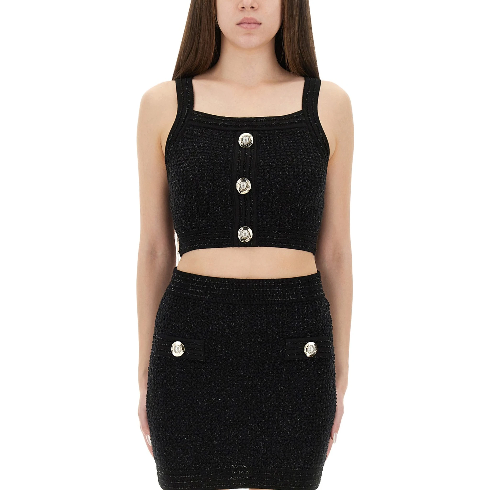 TWEED CROP TOP