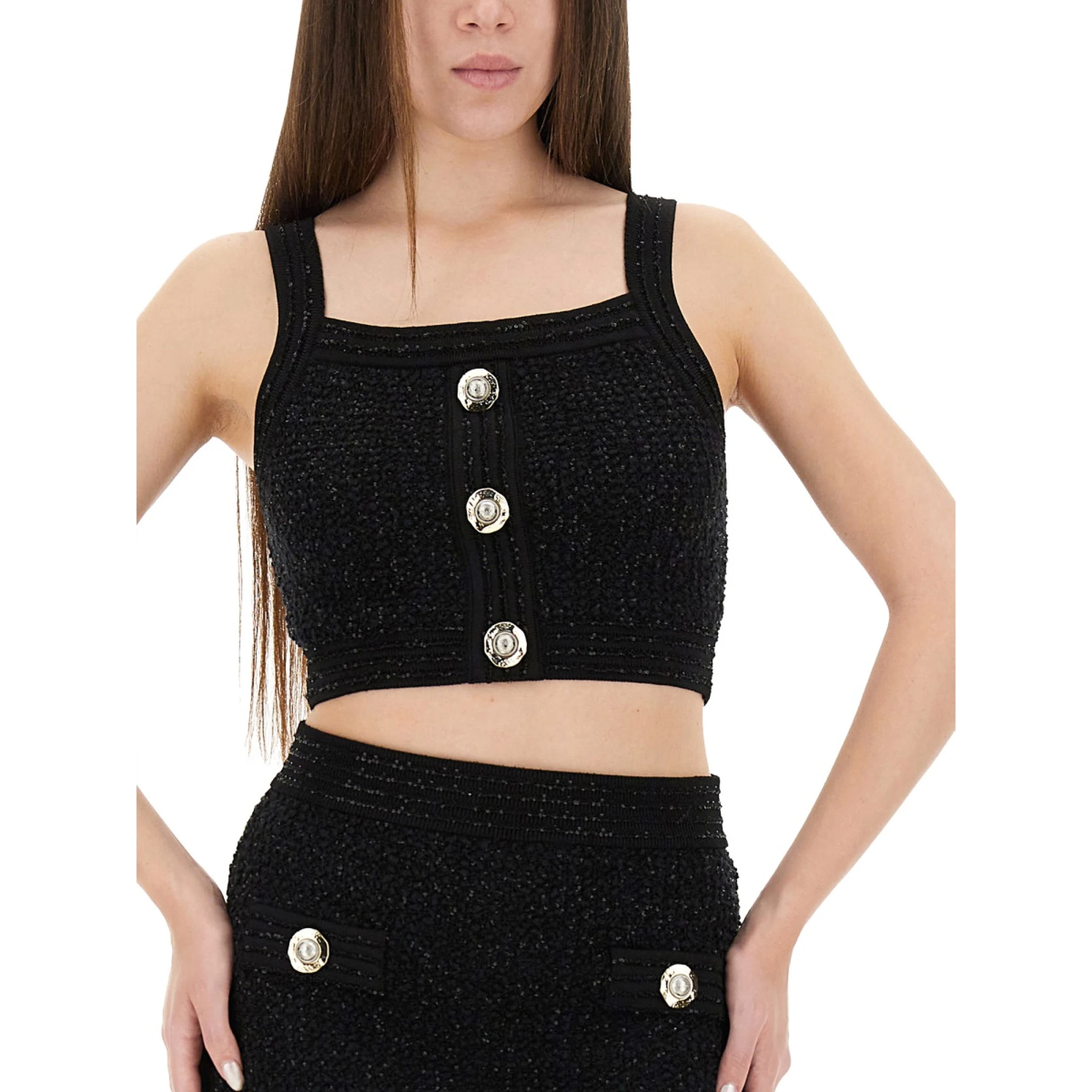 TWEED CROP TOP