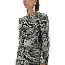 HOUNDSTOOTH JACKET WITH CRYSTALS