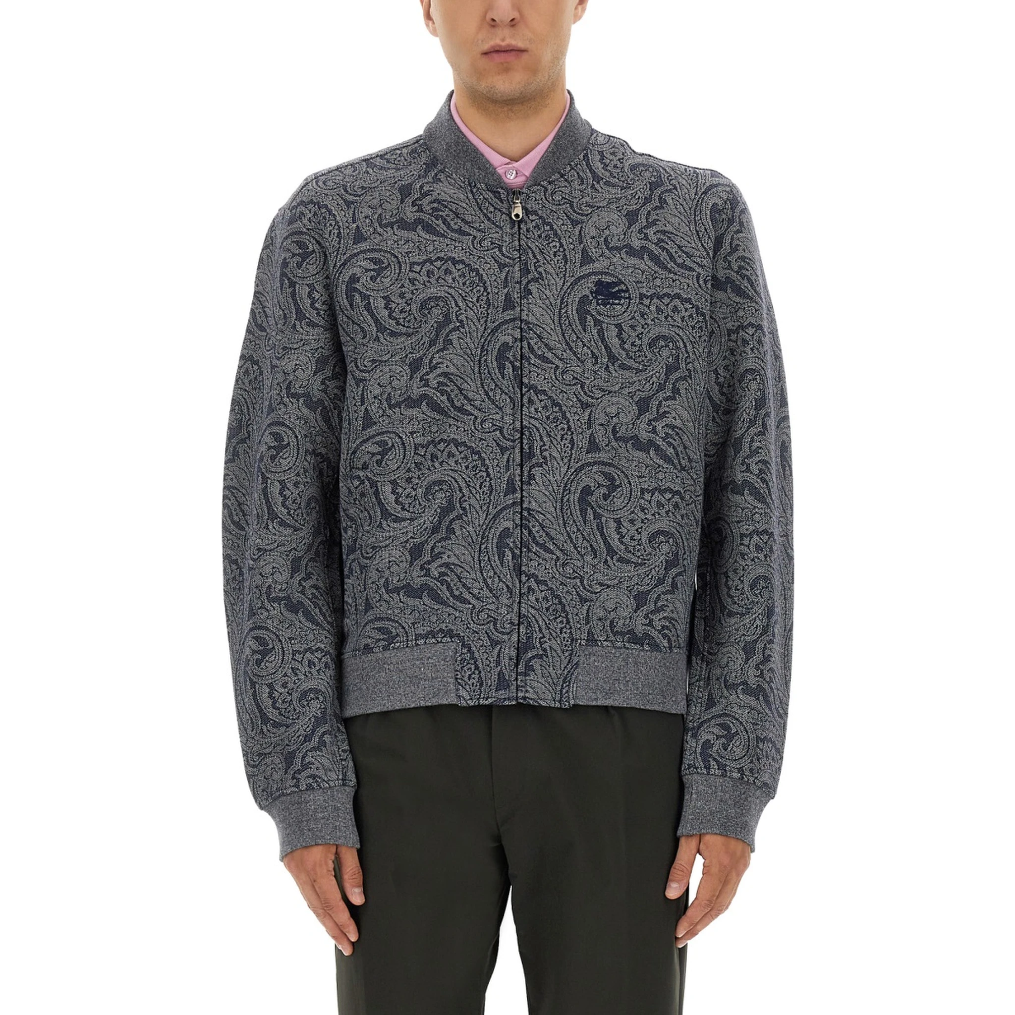 JACQUARD BOMBER JACKET WITH LOGO