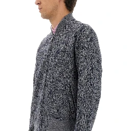 JACQUARD BOMBER JACKET WITH LOGO