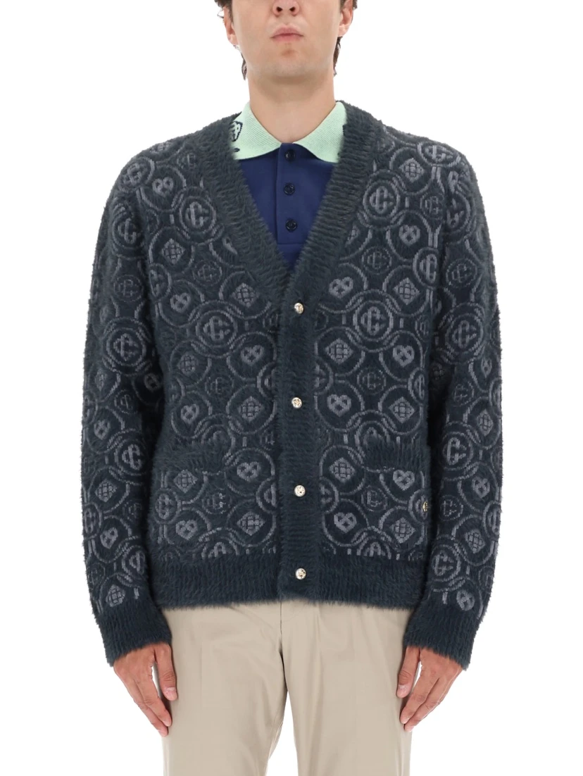 MONOGRAM "FLUFFY" CARDIGAN