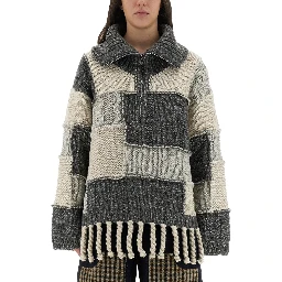 PATCHWORK JERSEY WITH BANGS