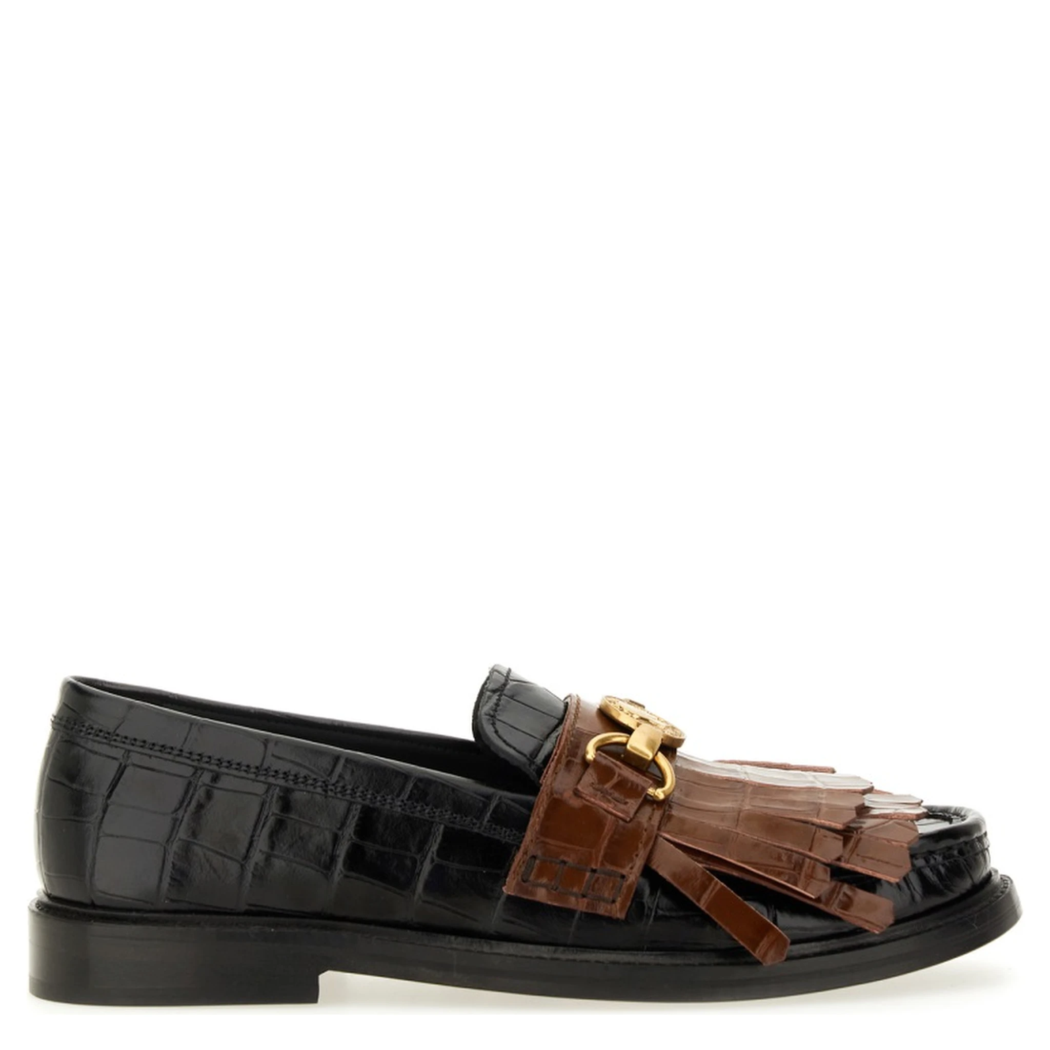 MOCCASIN WITH BANGS AND COIN