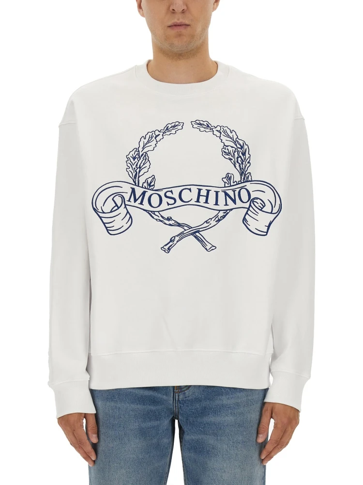 SWEATSHIRT WITH LAUREL CROWN LOGO EMBROIDERY