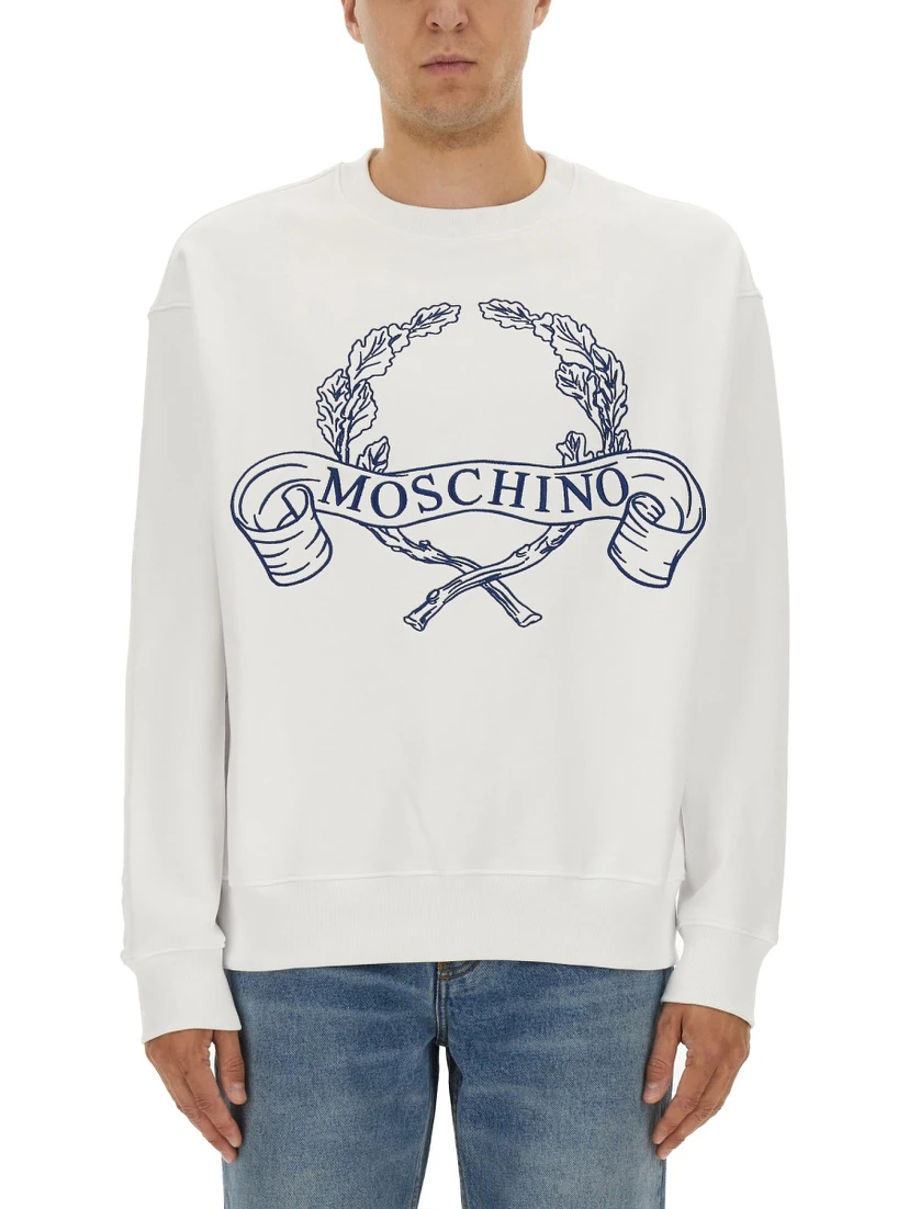 SWEATSHIRT WITH LAUREL CROWN LOGO EMBROIDERY