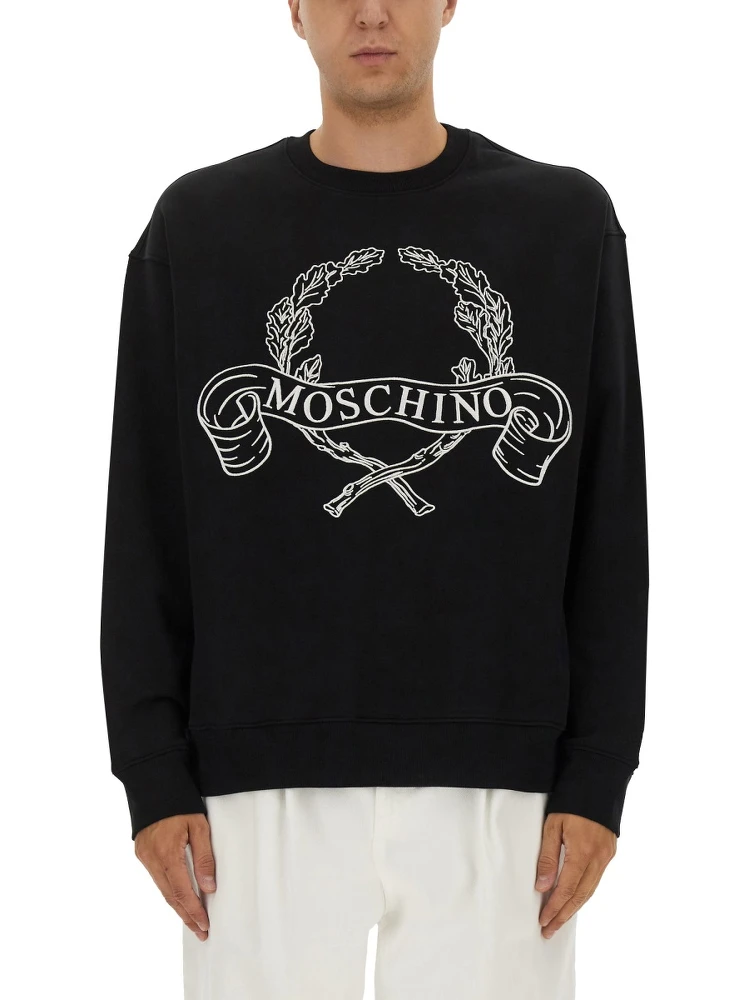 SWEATSHIRT WITH LAUREL CROWN LOGO EMBROIDERY