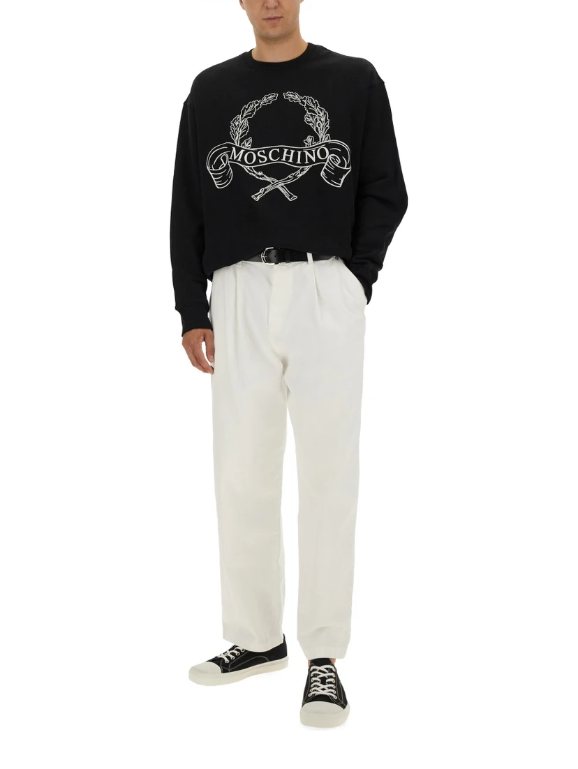 SWEATSHIRT WITH LAUREL CROWN LOGO EMBROIDERY