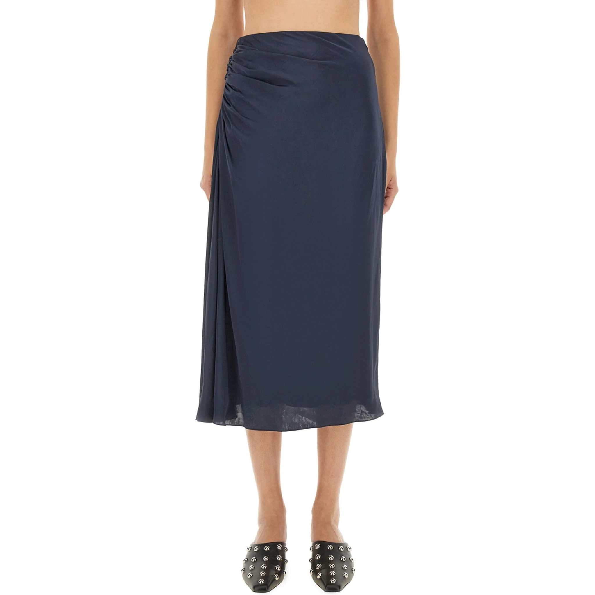 DRAPED MIDI SKIRT