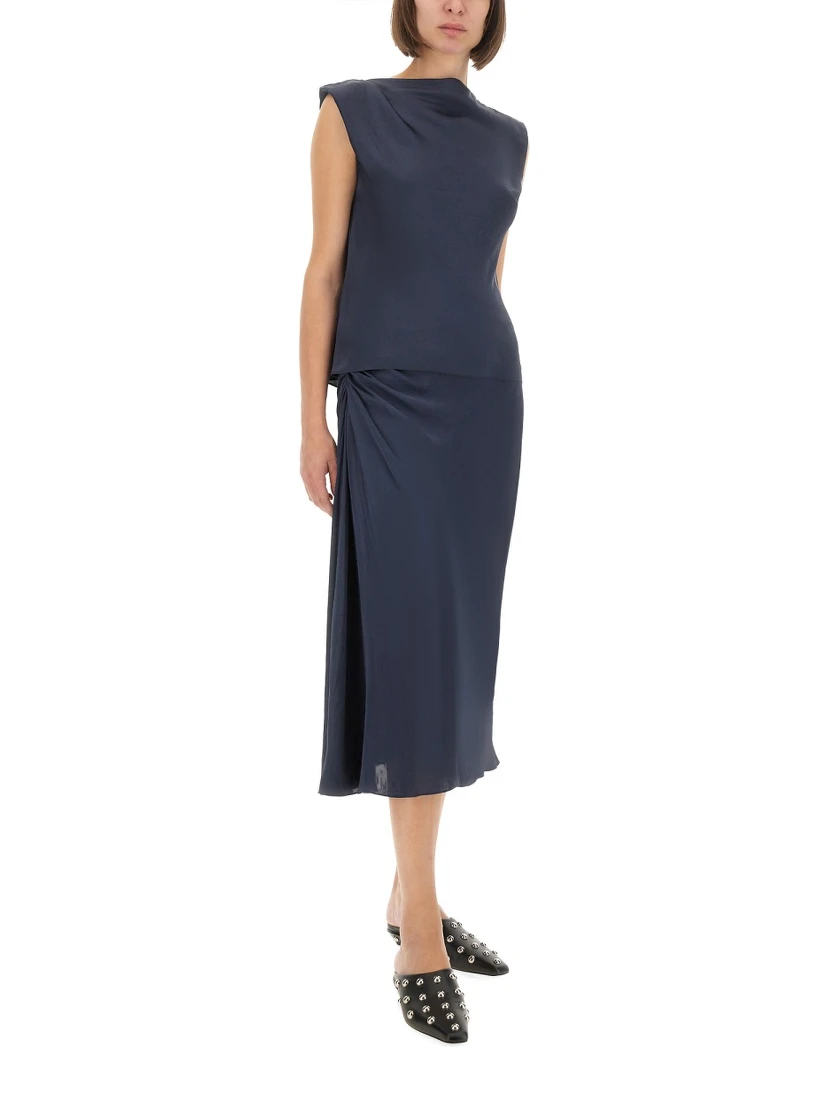 DRAPED MIDI SKIRT