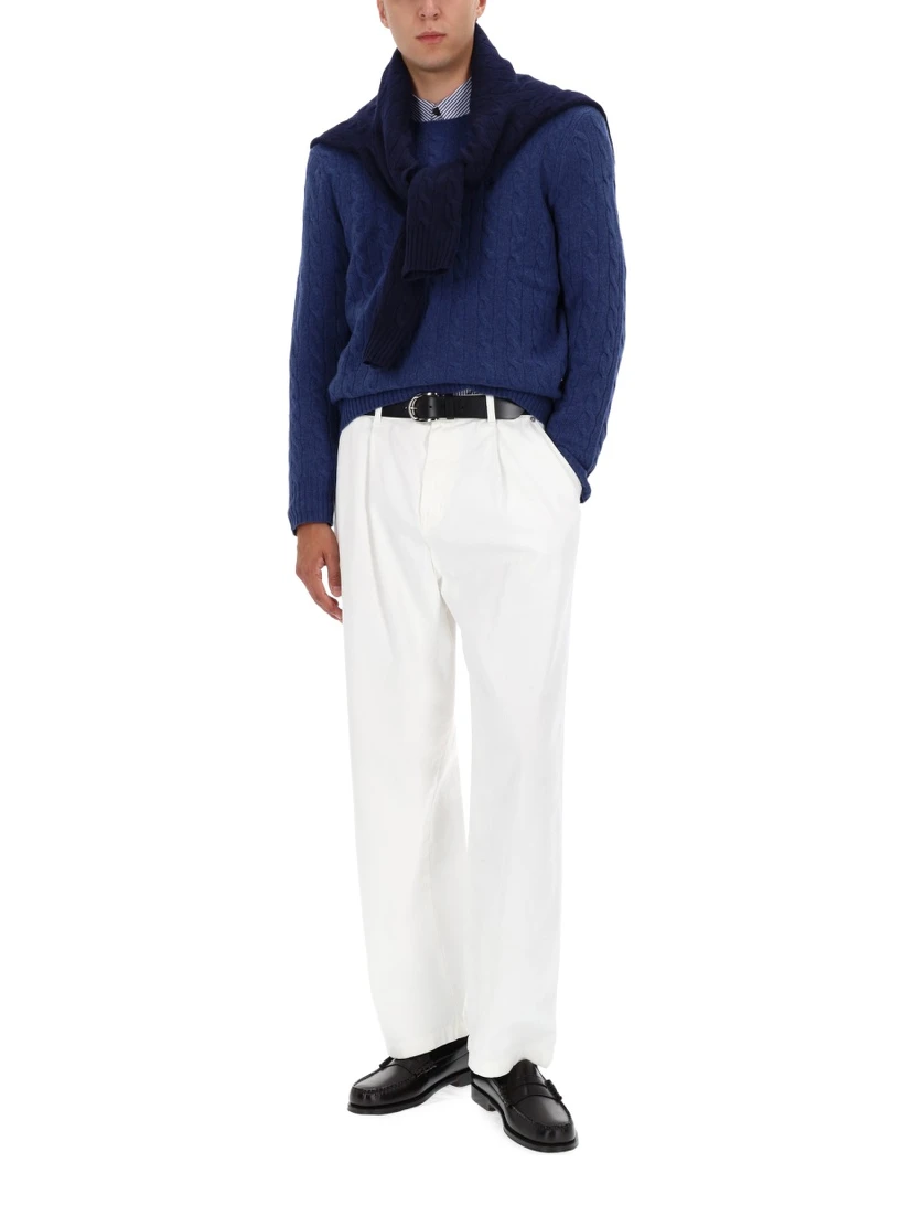 WOOL AND CASHMERE CABLE KNIT SWEATER