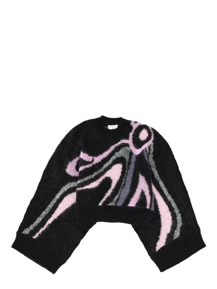 "MARBLE INLAY" PRINT SWEATER