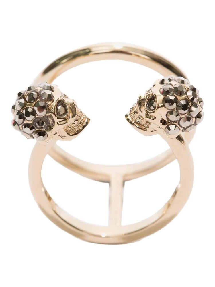 TWIN SKULL DOUBLE RING