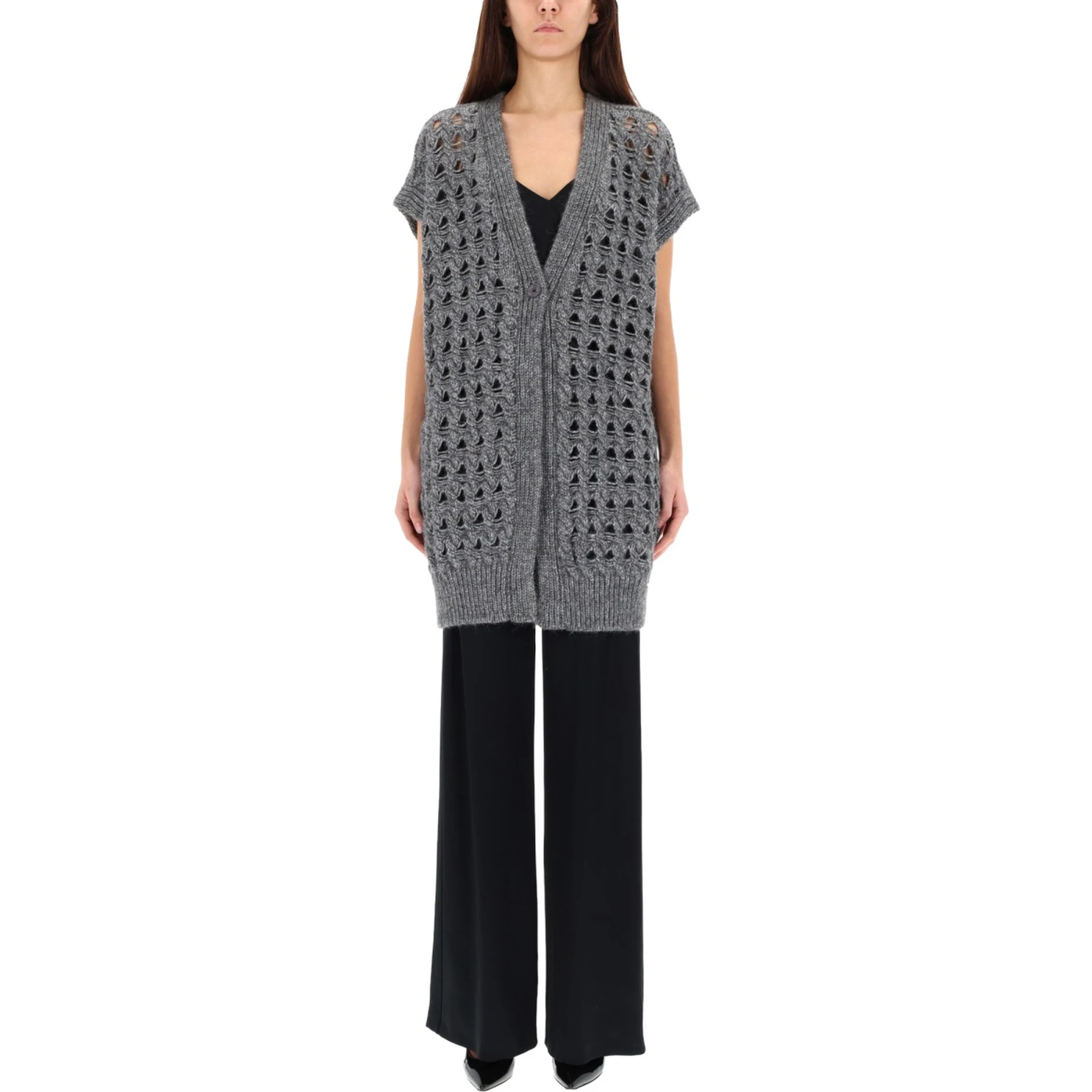 VEST WITH PERFORATED WORKMANSHIP