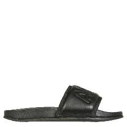 LEATHER SLIDE SANDALS