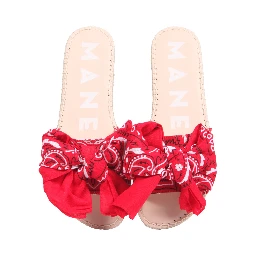 LOW SANDALS WITH BANDANA BOW