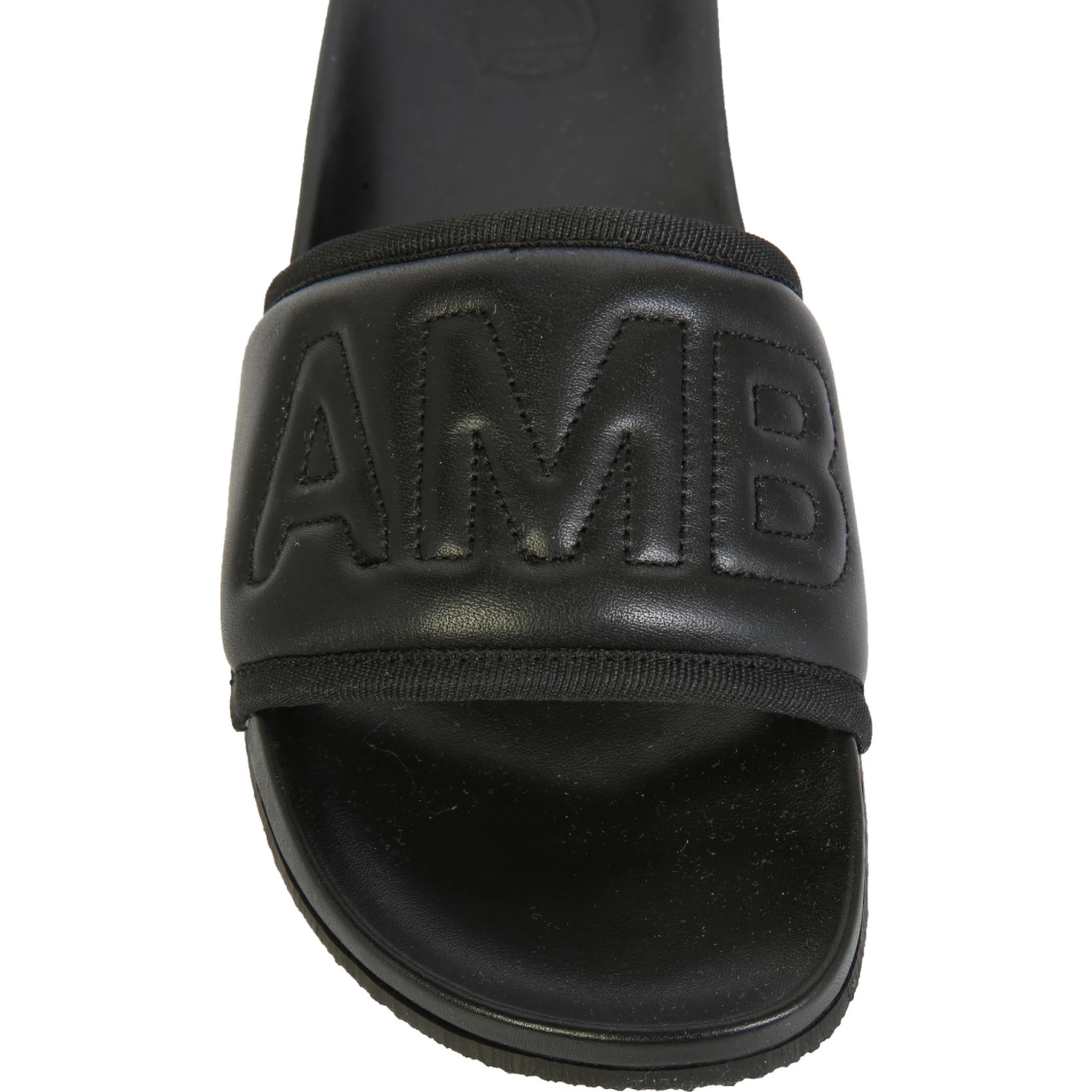 LEATHER SLIDE SANDALS