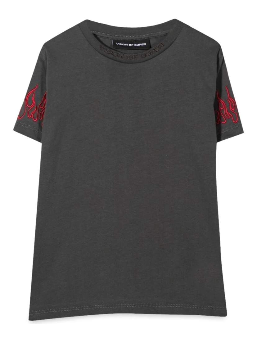 M/C EMBROIDERY RED FLAMES