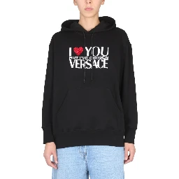 SWEATSHIRT WITH I LOVE YOU LOGO