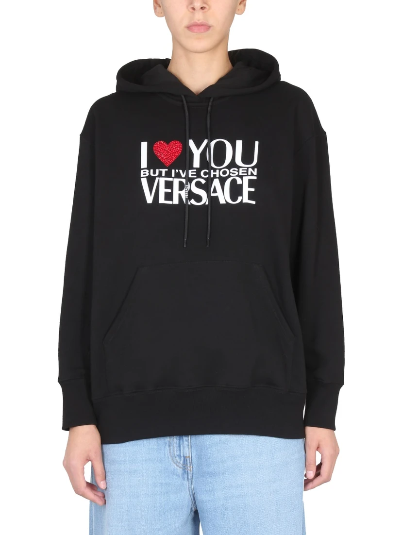 SWEATSHIRT WITH I LOVE YOU LOGO